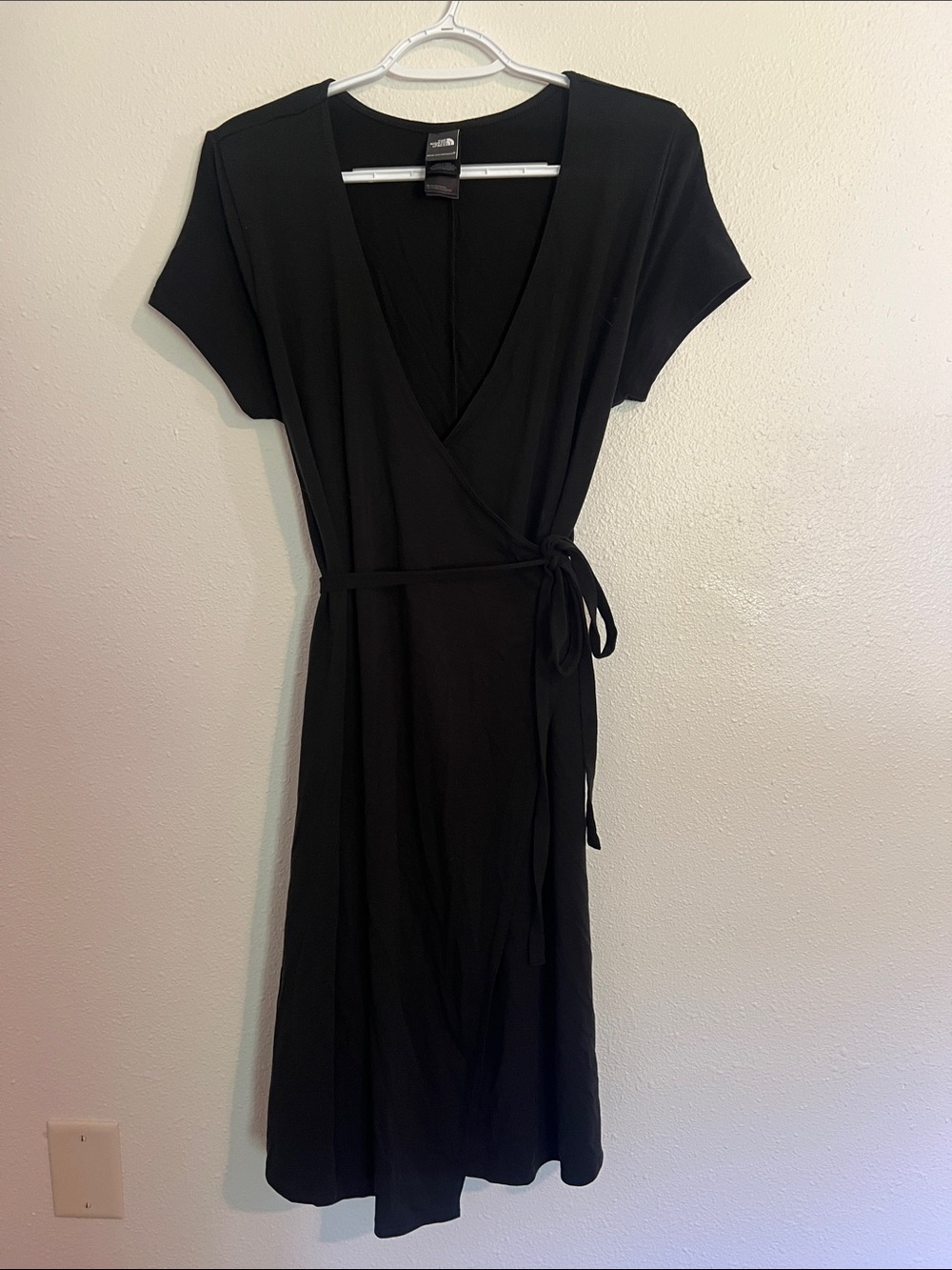 The North Face Black Wrap Midi Dress with Side Tie